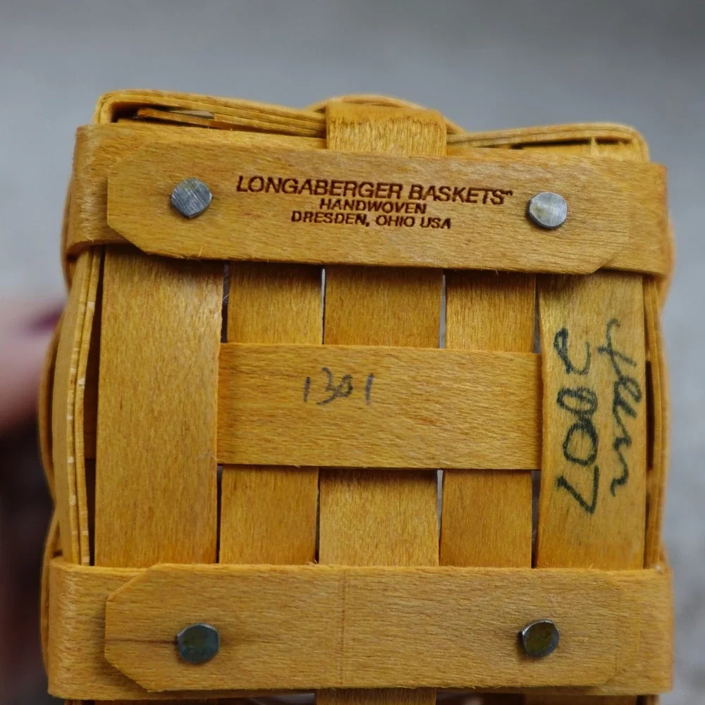 Longaberger 2007 Collectors Club May Series Mini Snapdragon Basket Set Boxed
